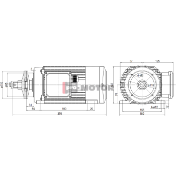Silnik elektryczny MSC74 3,0kW 1405obr/min 400V Lewy